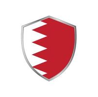 Flag of Bahrain with silver frame vector