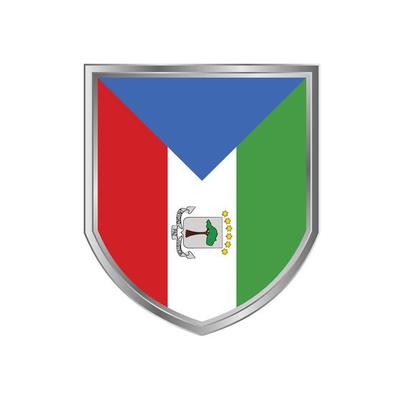 Flag Of Equatorial Guinea with metal shield frame