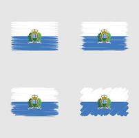 Collection flag of San Marino vector