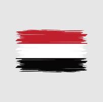 Yemen flag vector with watercolor brush style