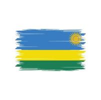 Rwanda flag vector with watercolor brush style
