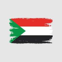 Flag of Sudan with brush style vector