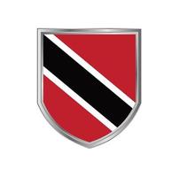 Flag Of Trinidad and Tobago with Metal Shield Frame vector