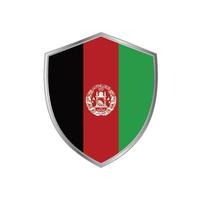 Flag of Afghanistan with silver frame vector