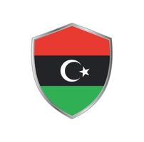 Flag of Libya with silver frame vector