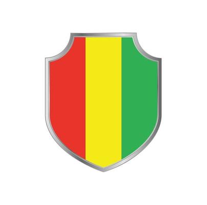 Flag of Guinea with metal shield frame