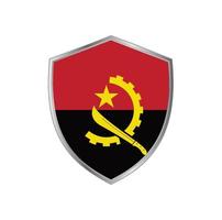 bandera de angola con marco plateado vector