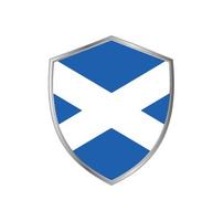 Flag of Scotland with silver frame vector