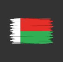 Madagascar flag vector with watercolor brush style