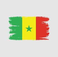 Flag of Senegal with brush style vector