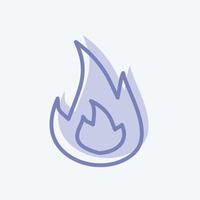 Fire Icon in trendy two tone style isolated on soft blue background vector