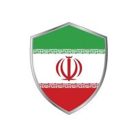 Flag of Iran with silver frame vector