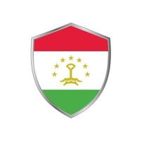 Flag of Tajikistan with silver frame vector