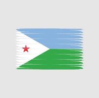 Flag of Djibouti with grunge style vector