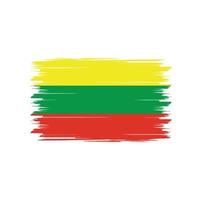 Lithuania flag vector with watercolor brush style