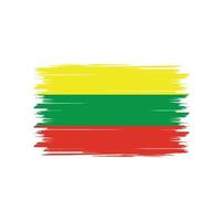 Lithuania flag vector with watercolor brush style