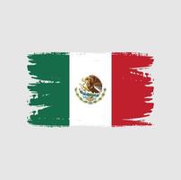 Flag of Mexico with brush style vector