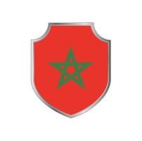 Flag of Morocco with metal shield frame vector