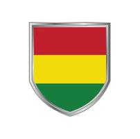 Flag Of Bolivia with metal shield frame vector