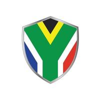 bandera de sudáfrica con marco plateado vector