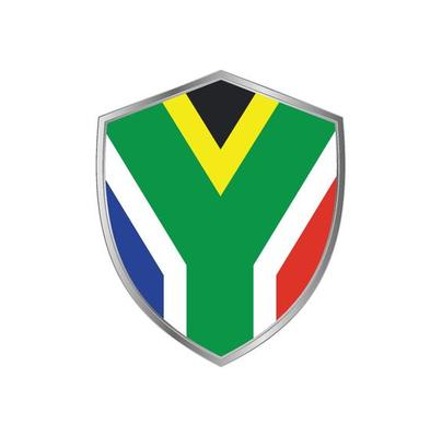 Flag of South Africa with silver frame