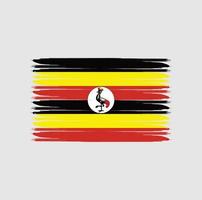 Flag of Uganda with grunge style vector