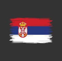 Serbia Flag With Watercolor Brush style design vector Free Vector