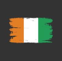 Flag of Cote Dlvoire with brush style vector