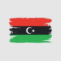 bandera de libia con estilo de pincel vector