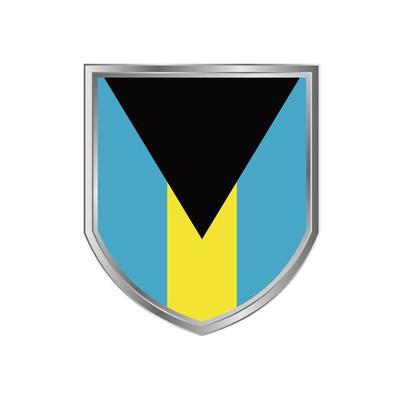 Flag Of Bahamas with metal shield frame