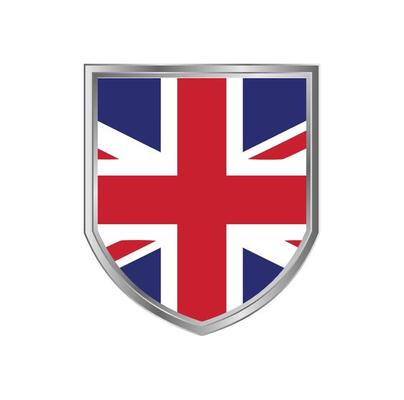 Flag Of United Kingdom with metal shield frame