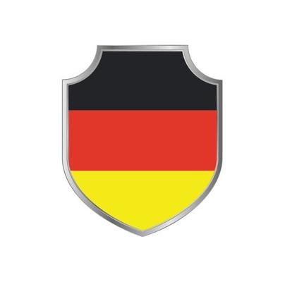 Flag of Germany with metal shield frame