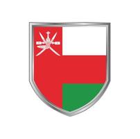 Flag Of Oman with Metal Shield Frame vector