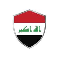 Flag of Iraq with silver frame vector