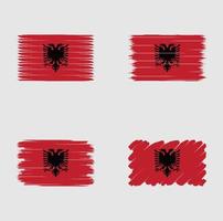 Collection flag of Albania vector