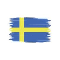 Sweden flag vector with watercolor brush style