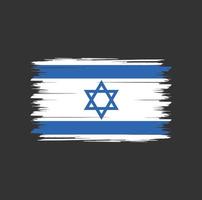 Israel flag vector with watercolor brush style