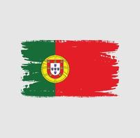 bandera de portugal con estilo de pincel vector