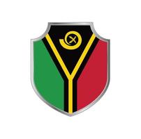 Flag of Vanuatu with metal shield frame vector