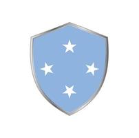 Flag of Micronesia with silver frame vector