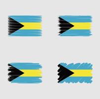 bandera de colección de bahamas vector