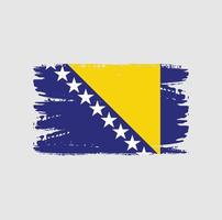 bandera de bosnia con estilo de pincel vector