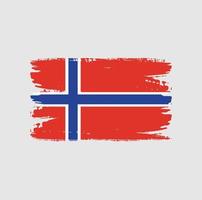 bandera de noruega con estilo pincel vector