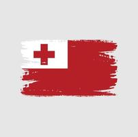 Flag of Tonga with brush style vector