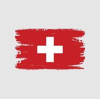 Flag of Switzerland with brush style vector