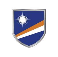 Flag Of Marshall Islands with Metal Shield Frame vector