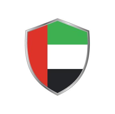 Flag of United Arab Emirates with silver frame