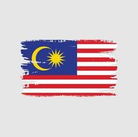 Flag of Malaysia with brush style vector