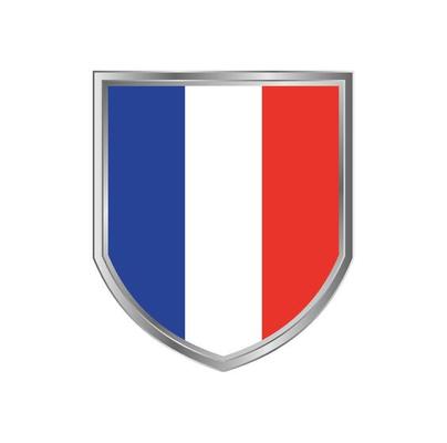 Flag Of France with metal shield frame