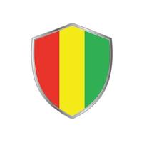 bandera de guinea con marco plateado vector